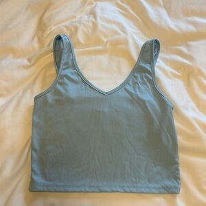 Blue ribbed tank top